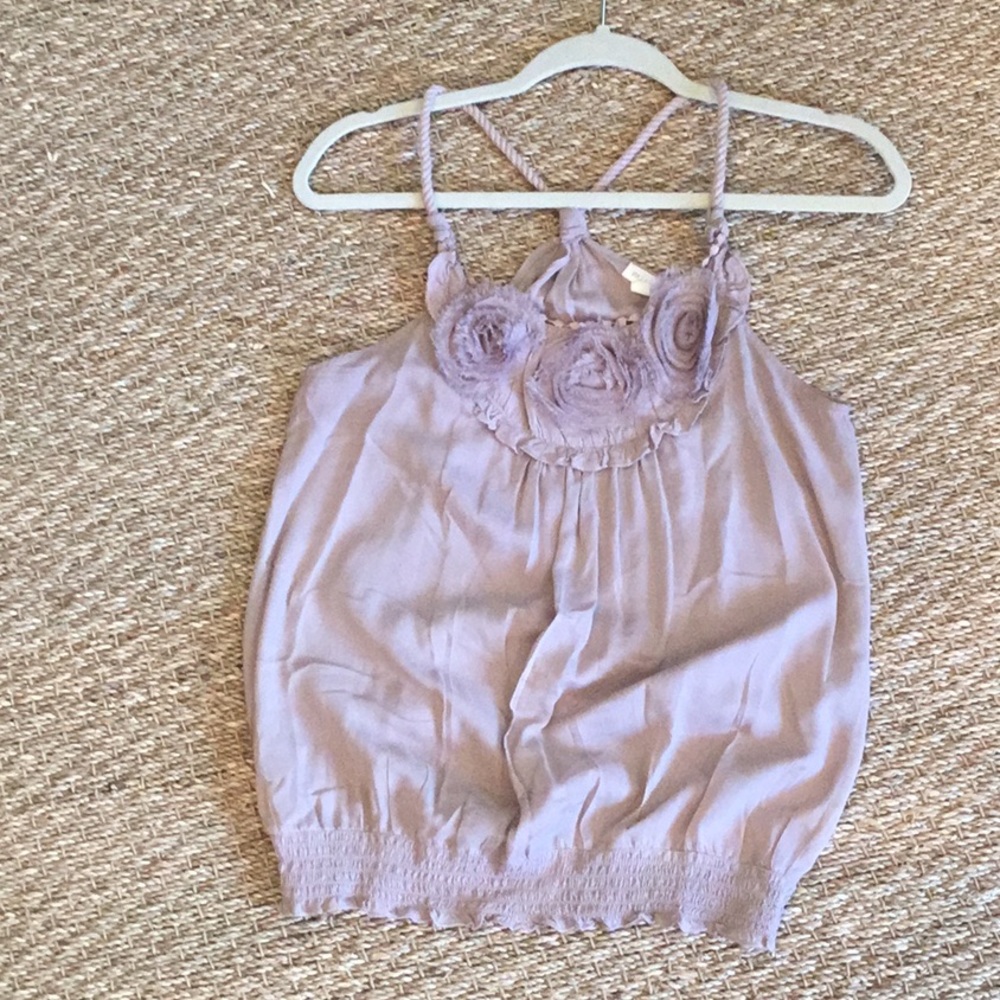 Mine mauve rope top with flowers